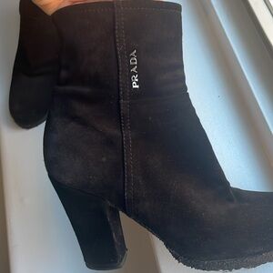 PRADA - Gorgeous size 37 Black suede boots from Rome